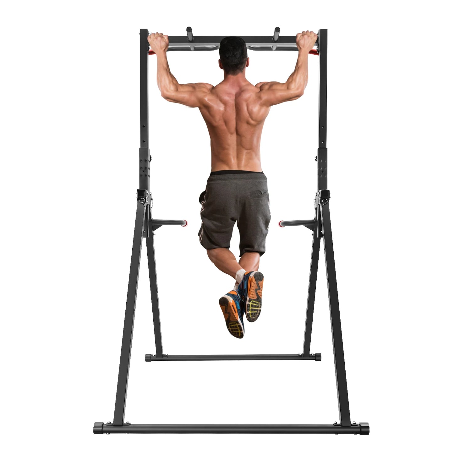 Adjustable Height Pull Up Bar Triangular Station For Home Gym