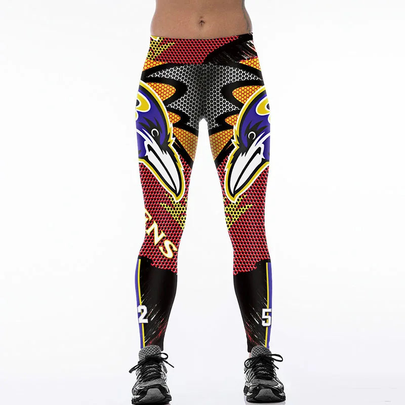 Junxi Wan 3D Cat Print Leggings Women High Waist Fitness