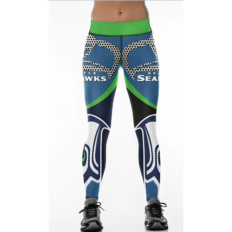 Junxi Wan 3D Cat Print Leggings Women High Waist Fitness