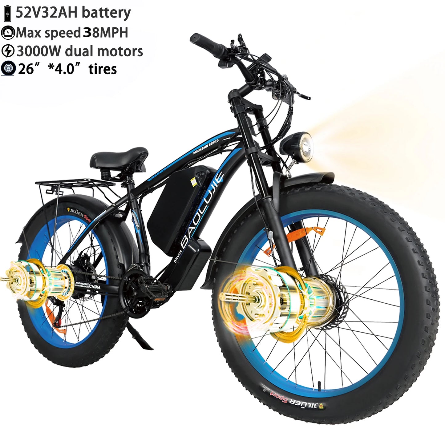 Baolujie Peak Power Electric Bicycle 1500W 3000W 5000W E Bike