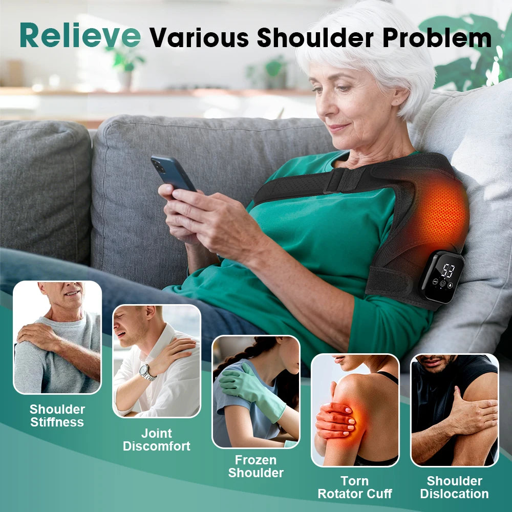 PASTSKY Heated Shoulder Massager With Vibration And Adjustable Heat