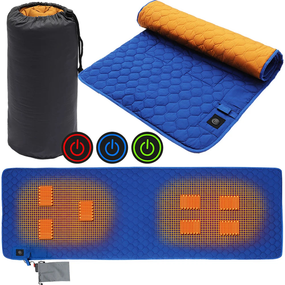 Winter Heating Mat USB Heating Sleeping Mat Camping Warming Mattress Temperature Warm Tent Sleeping Mat Foldable Sleeping Pad