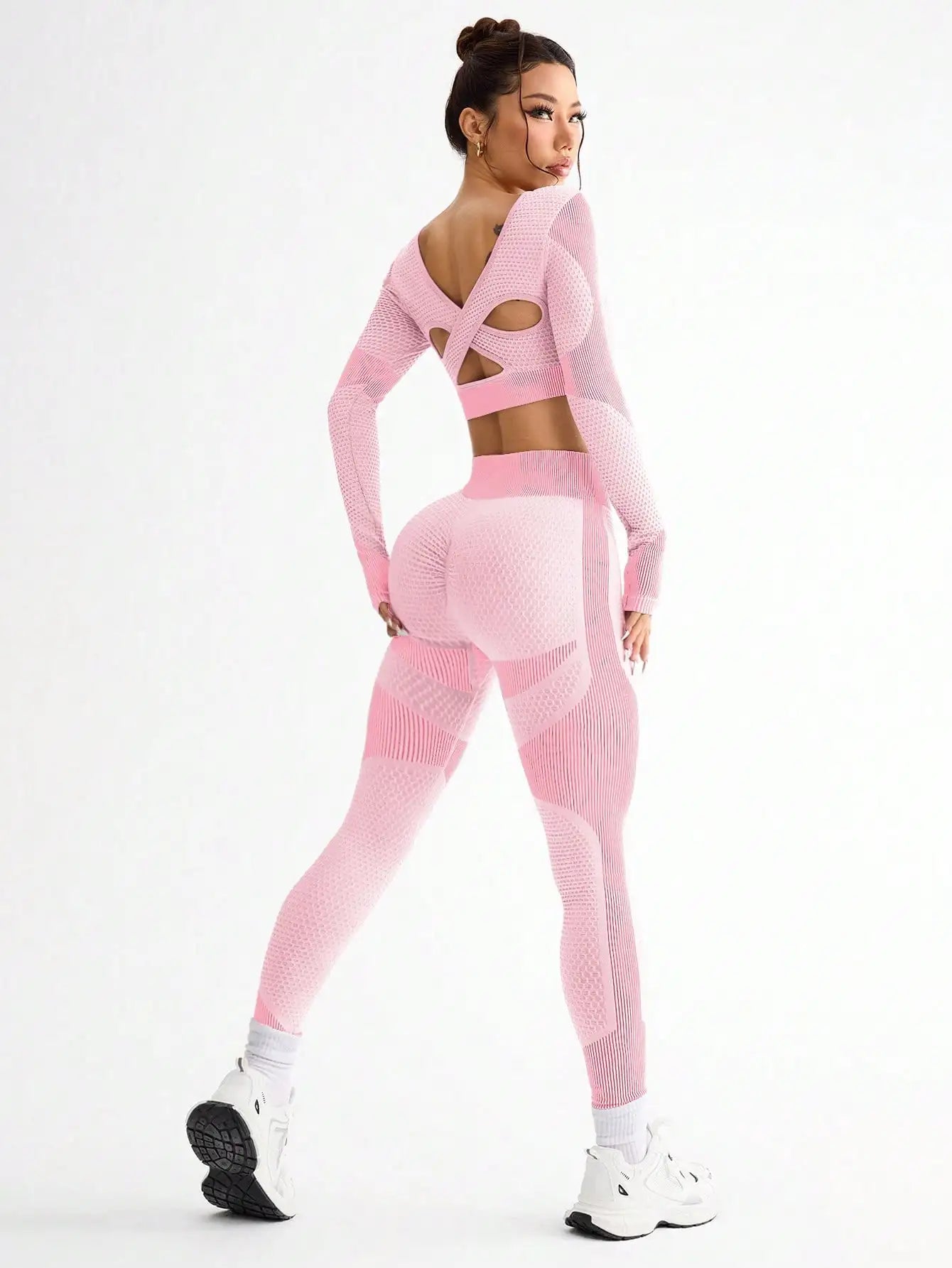 Ovesport CN Women's Running Tight Breathable Seamless Yoga Suit