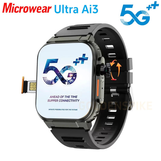Microwear Ultra Ai3 5G Smartwatch Rotating Camera GPS Google Play