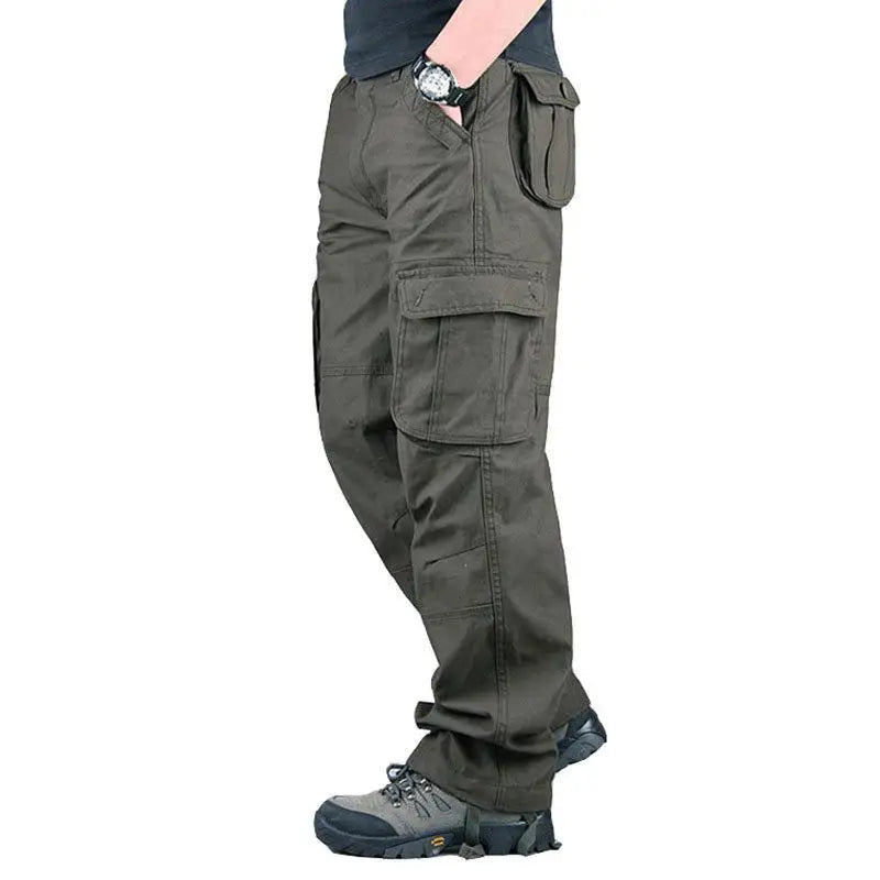 Men Tactical Cargo Pants Cotton Outdoor Hiking Trousers