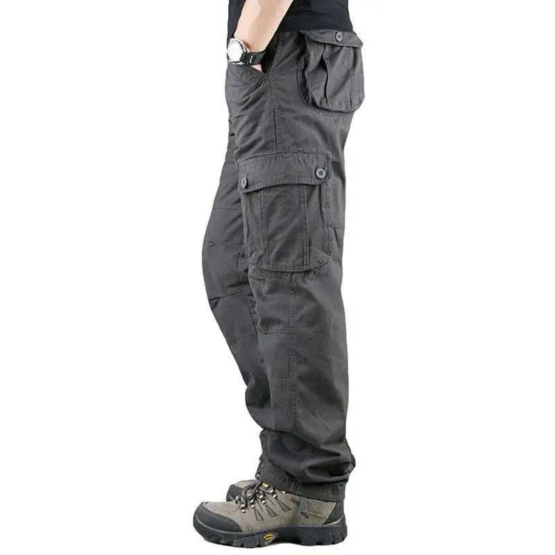 Men Tactical Cargo Pants Cotton Outdoor Hiking Trousers