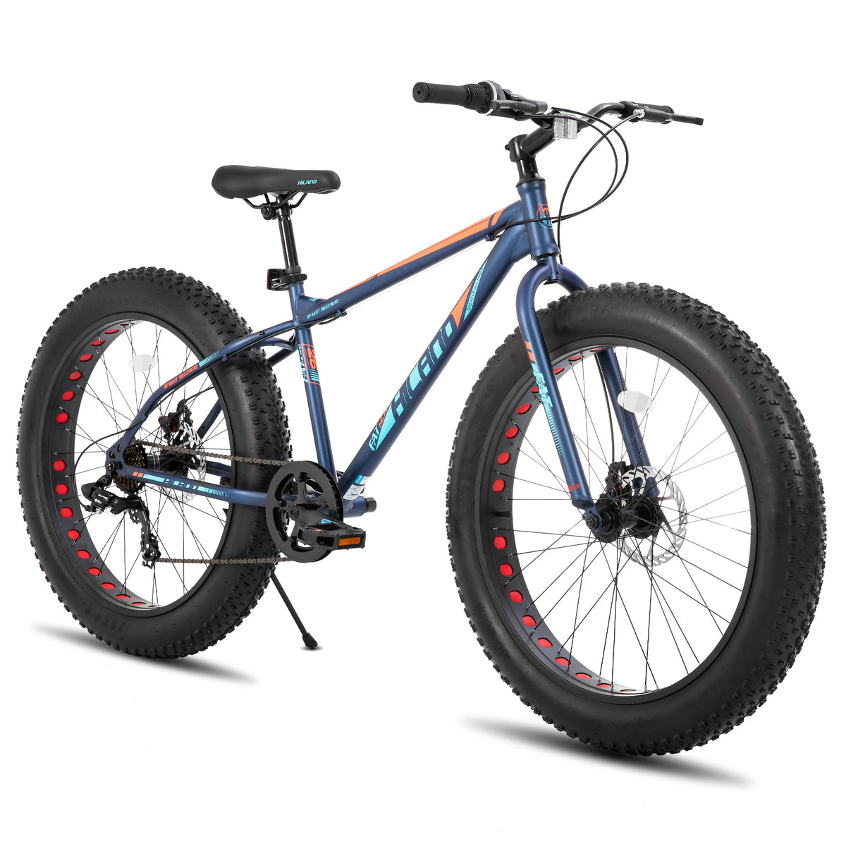 Hiland Fat Tire Mountain Bike Shimano Gears Dual Disc Brakes
