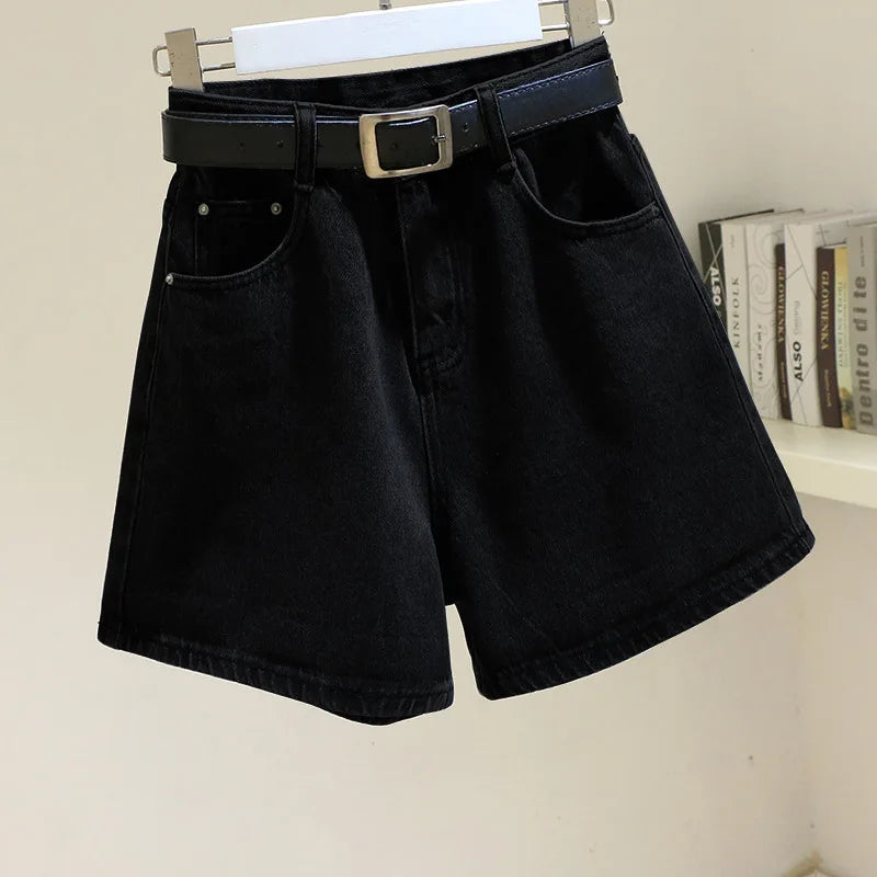 High Waist Denim Shorts For Women Casual Streetwear Loose Fit