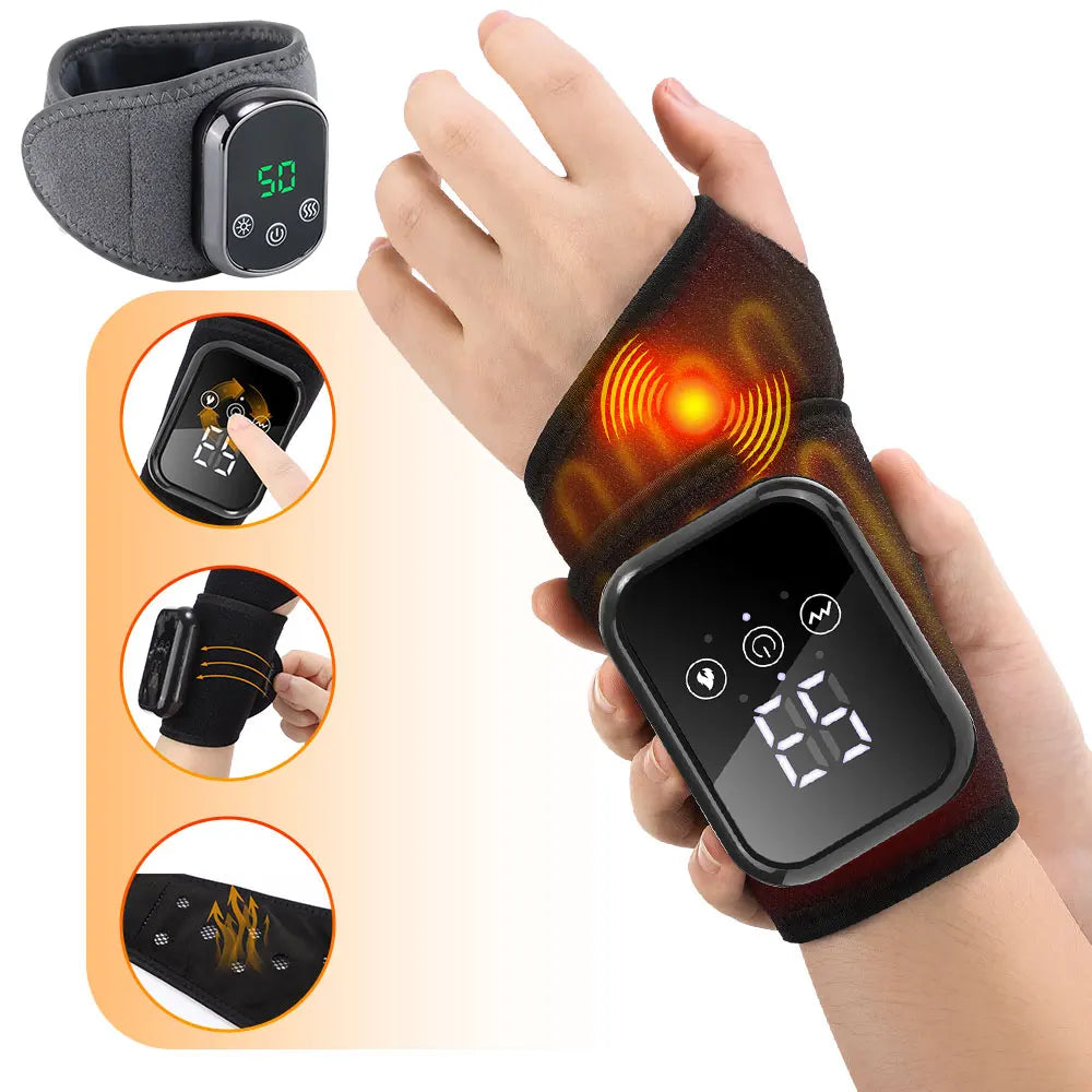 Agdoad Electric Heating Wrist Massager With Vibration Carpal Relief