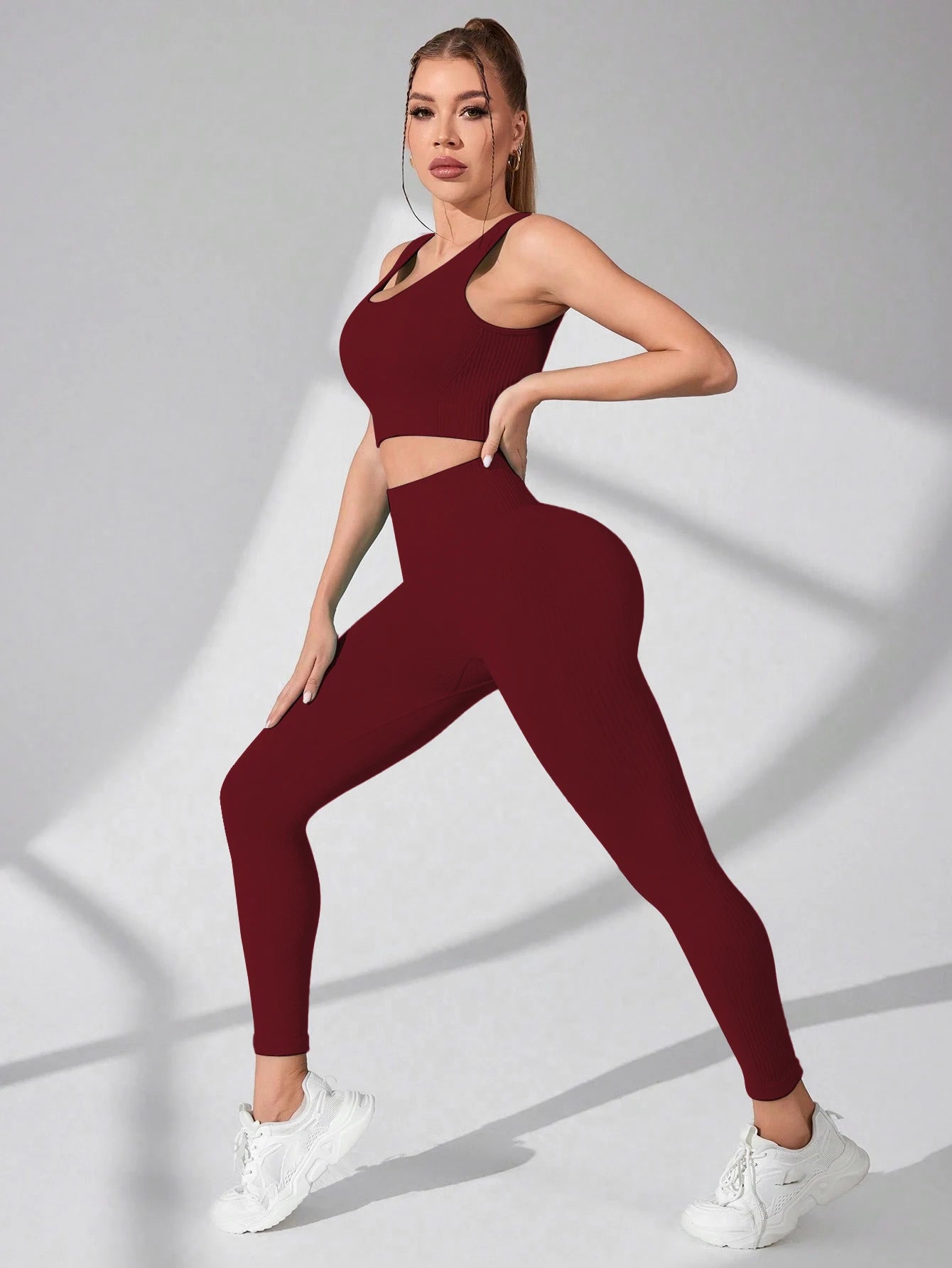Seamless Yoga Two Piece Set Women Sports Bra And Leggings
