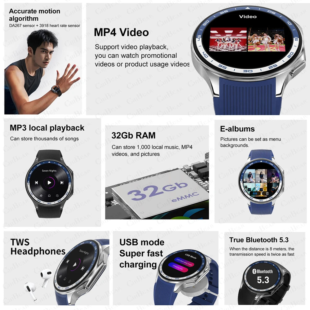 OPPO Watch X Smartwatch AMOLED 4GB Memory Music Player TWS
