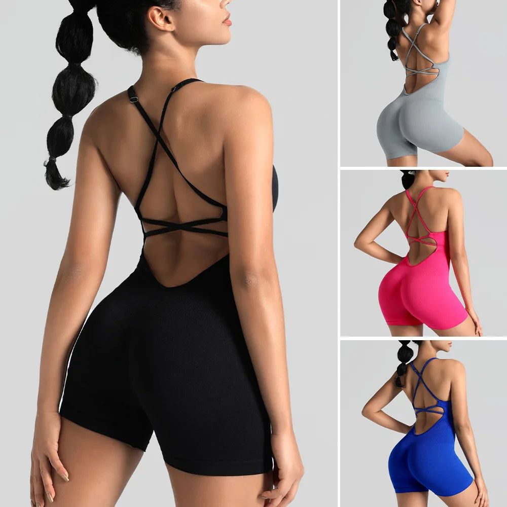 Yoga Sets for Women Gym Jumpsuits Active Wear Workout Overalls
