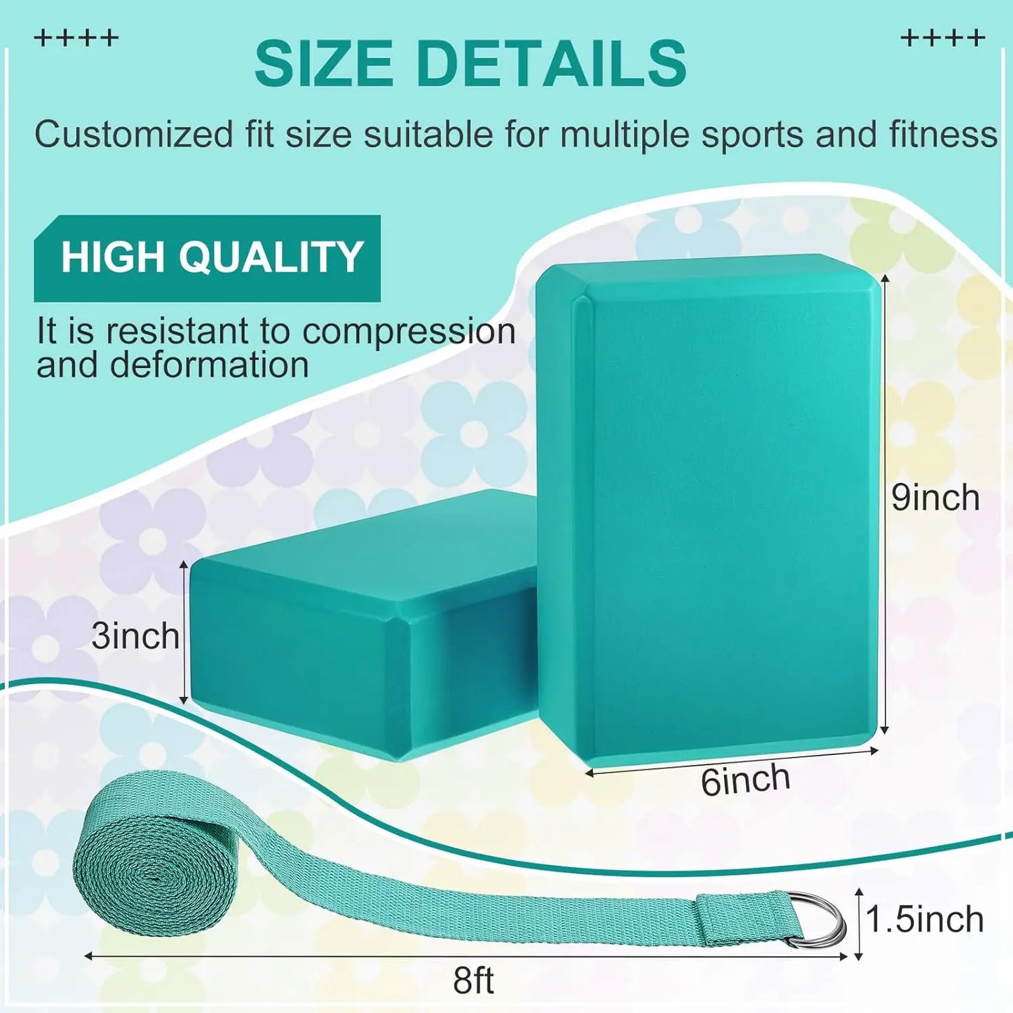 Yoga Blocks And Straps Set EVA Foam Non Slip