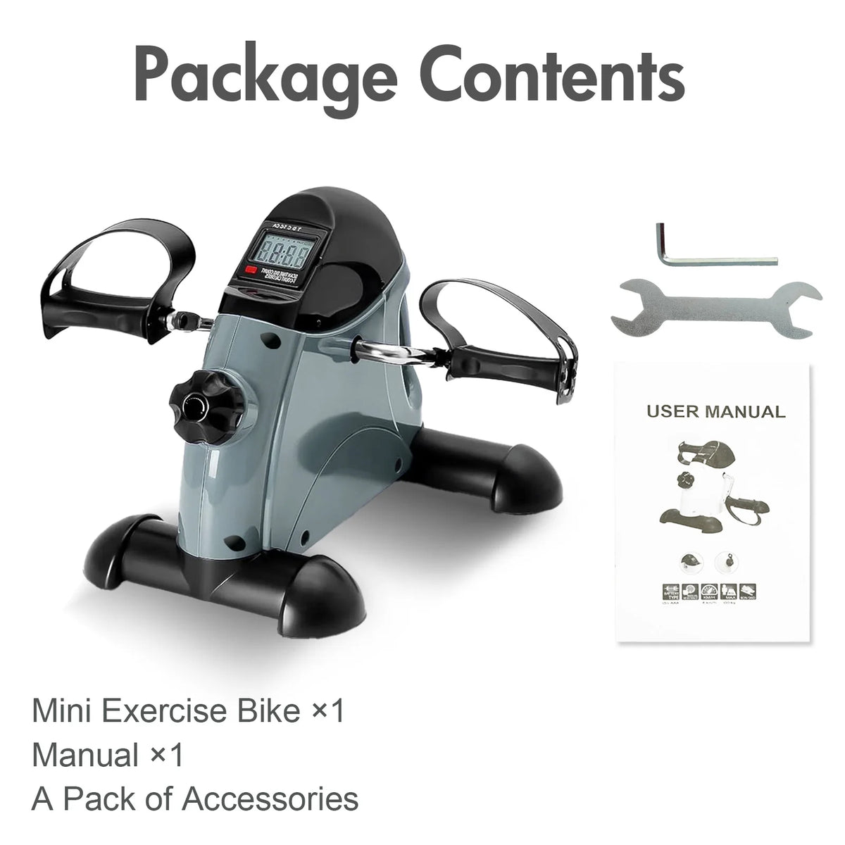Motorized Mini Desk Pedal Exerciser Bike With LCD Display