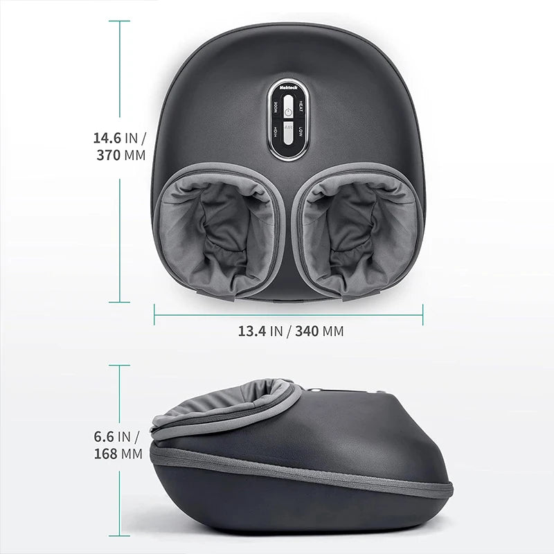 Nekteck Foot Massager Heating Therapy Air Compression Shiatsu Knead Roller Muscle Relaxation Electric Foot Massage Machine