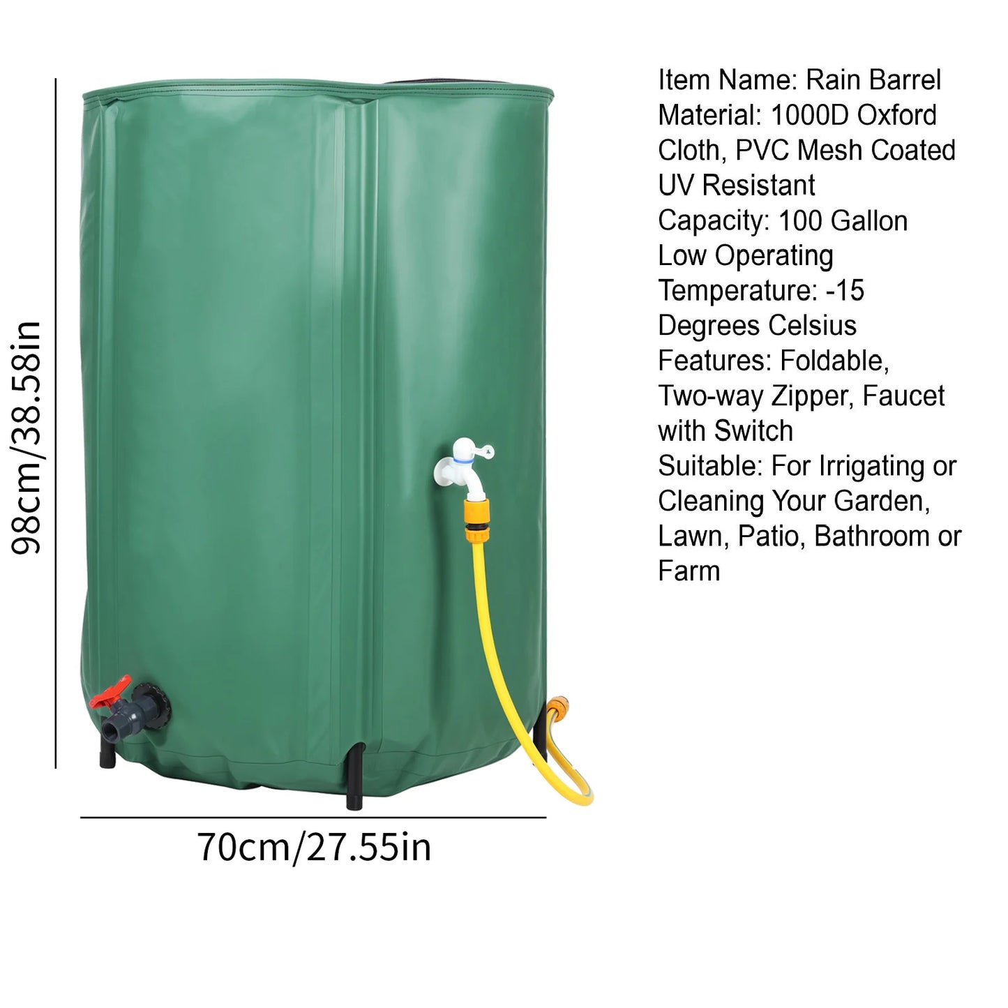 Foldable Water Storage Tank 10L Portable Emergency Rainwater Bag