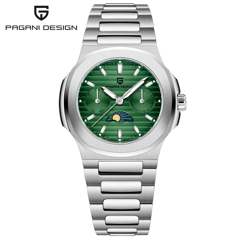Pagani Design Womens Sapphire Quartz Watch Stainless Steel Bracelet