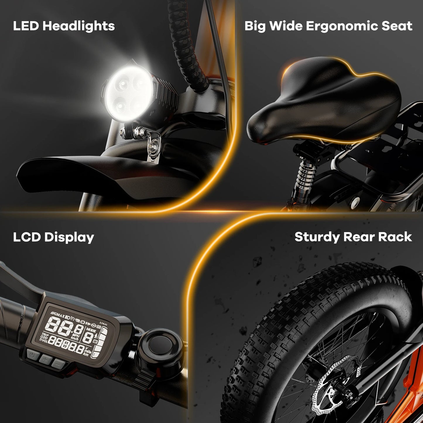 CYBERVELO EK4 1000W Folding Electric Bike 48V Battery
