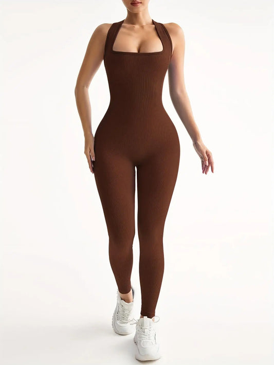 Women's Seamless Quick Dry Yoga Jumpsuit for Gym and Fitness