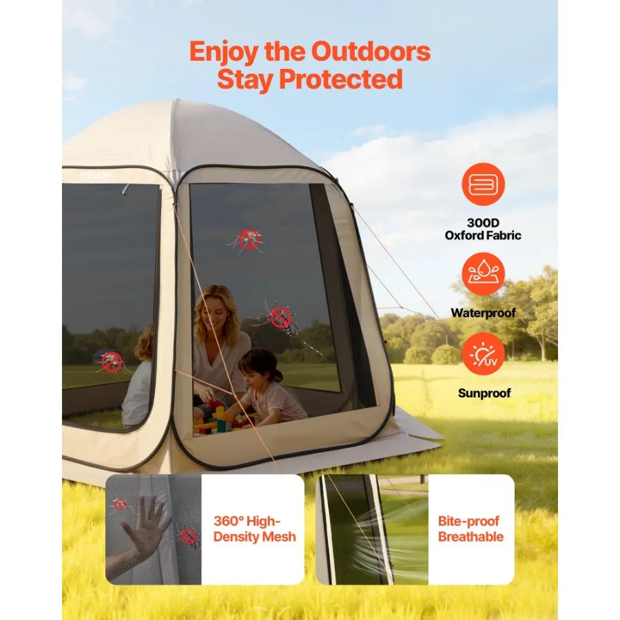 Screen House Pop Up Tent With Netting Sides Canopy