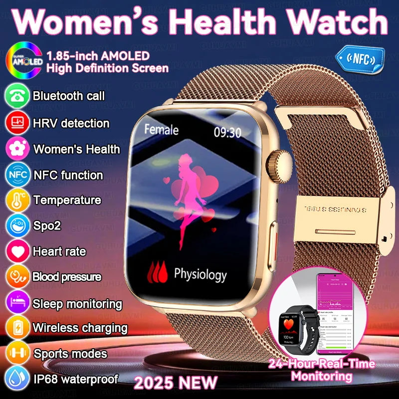 AI Smart Diagnosis Watch HRV PPG Blood Pressure Health Monitor NFC IP68
