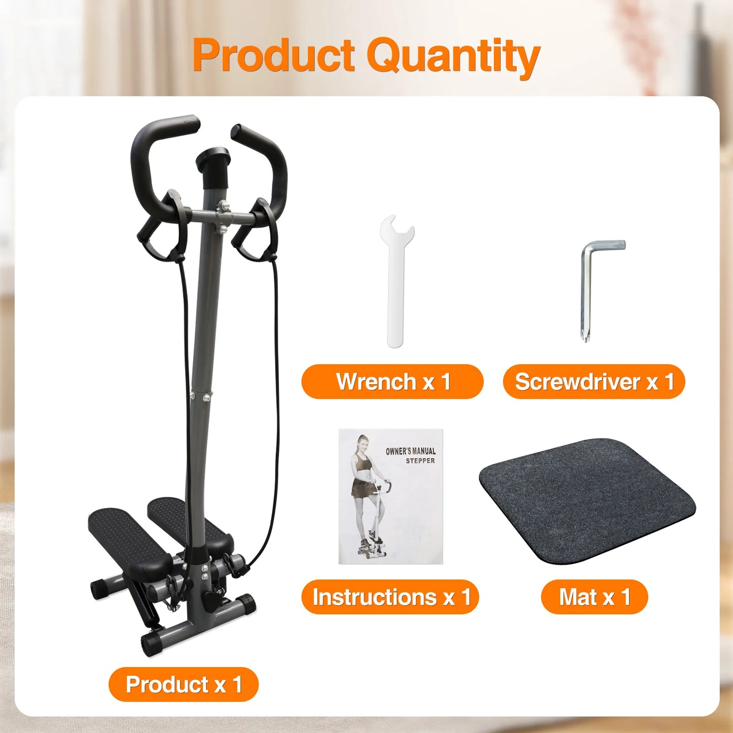 NON Exercise Stepper Machine with LCD Monitor for Home Gym