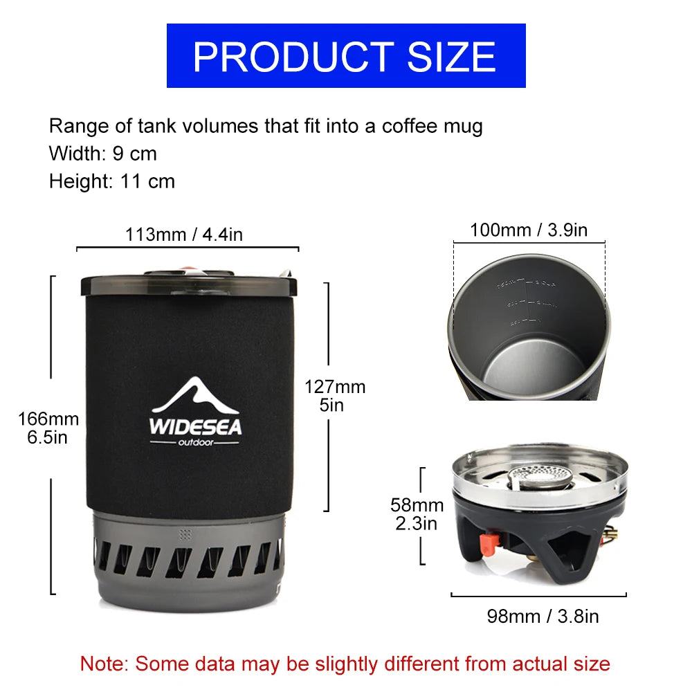 Widesea Camping Gas Stove With Heat Exchanger And Cookware Set