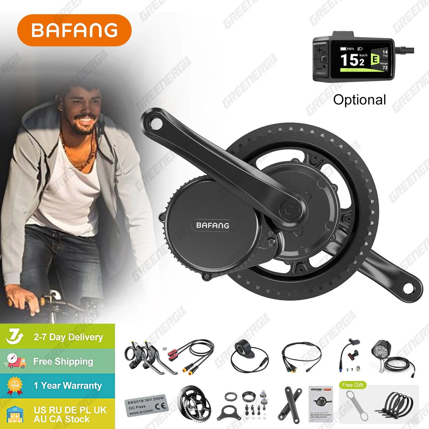 Bafang 750W 48V Mid Drive EBike Conversion Kit BBS02